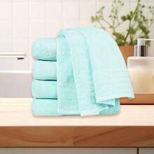 Toalla Antibacteriana Segura para Piel 100% Algodón Premium, Alta Absorción Suave Sin Irritación, Tamaños 30x50cm 35x75cm 70x130cm 90x150cm, Toalla Infantil Toalla de Mano Toalla de Baño Toalla Grande, Multicolor - verde claro - Ver 16