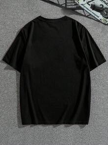 Camiseta Con Cuello Redondo Y Estampado Japonés De Personaje De Anime Para Hombre R1YX - Negro - Ver 2