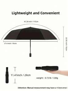 1pc 8-Rib Fully Automatic Inverted Folding Umbrella, Windproof & UV Protection, Portable, Suitable For Work, Travel And Graduation Gift - Multicolor - View 6