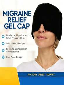 2-In-1 Reusable Solid Gel Ice Cap And Eye Mask, Provides Hot/Cold Therapy For Headache, Fever, Eye Fatigue And Puffiness, Insomnia And Sleep Improvement Facial Care Headwear - Single-sided Use - View 2