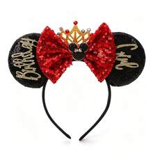 Disney 1件裝米奇手型髮箍，米奇亮片手指髮箍－節日派對頭飾、趣味拍照道具、遊樂園配件，適合生日派對與復活節活動，附可愛蝴蝶結卡通髮夾 - A - 查看 12