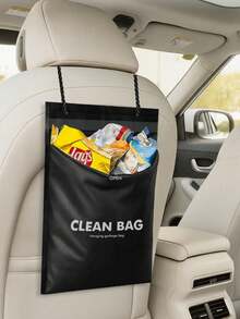 50pcs Thickened PE Trailer Trash Bags, With Long Rope For Hanging In Car, Home Or Office, Waterproof Tear-Resistant Large Capacity Storage Bags, Suitable For Waste And Daily Supplies, Black Cleaning Bags - Car Garbage Bags - View 3