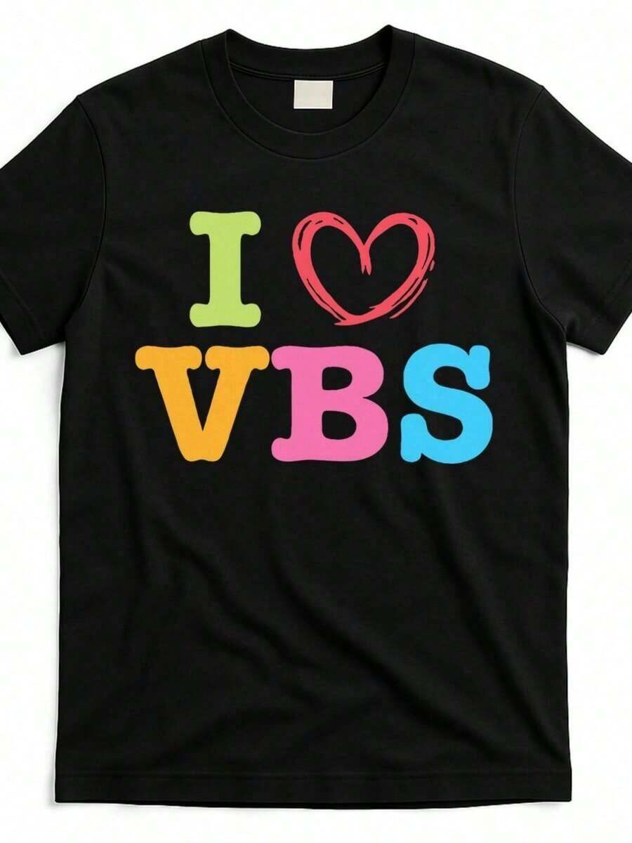I Love Vacations I Love Bible School Crew Bible Study T-Shirt Same Style For Men And Women Short Sleeve Summer T-Shirt - Women's T-Shirt. Elegant Blouses. Boho Chic. Soft, Breathable, And Comfortable Women's Top, Ideal For Spring, Summer, And Autumn, Perfect For Vacations, Travel, And Everyday Wear. - 黑色 - 查看 1