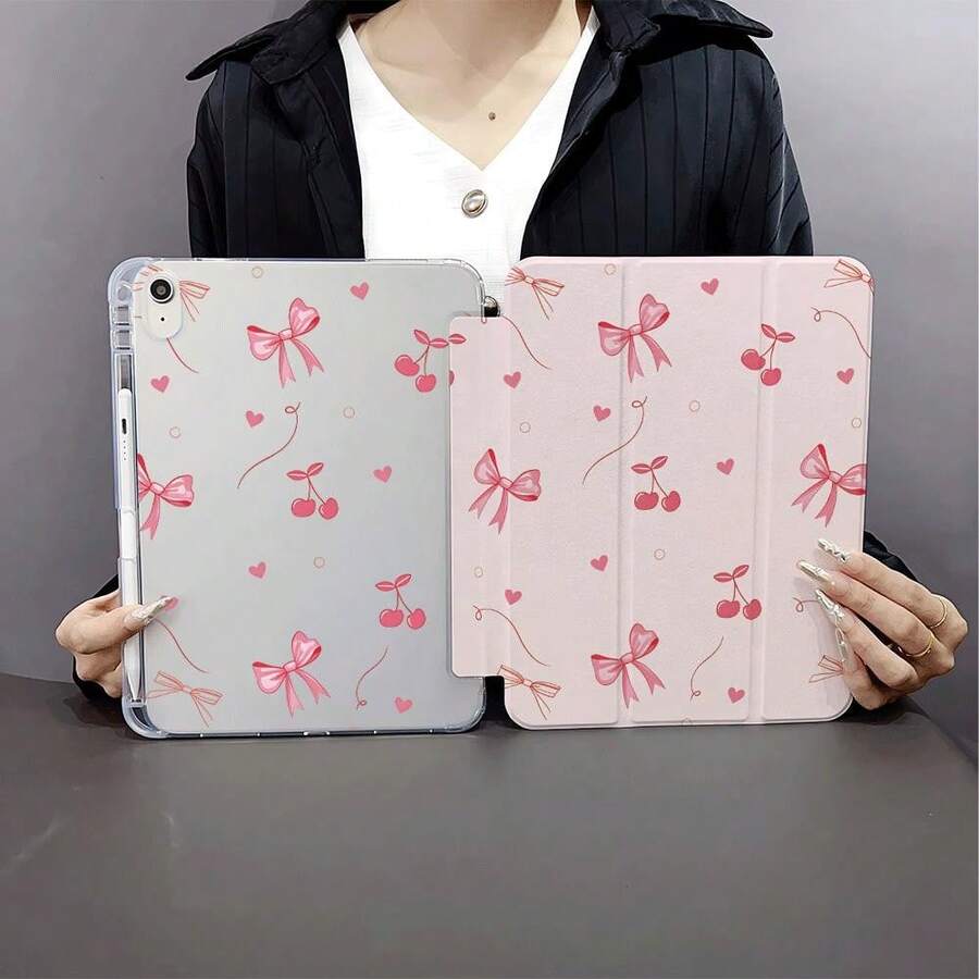 1个Coquette粉色蝴蝶结印花平板电脑保护套,柔软TPU翻盖设计,带笔槽,兼容iPad第十代10.9英寸(2022款)/ iPad Air 13(M3 2025款)/ iPad Air 11(M3 2025款),兼容三星、小米、OPPO、华为MatePad、vivo、荣耀平板电脑。 - 彩色 - 查看 1