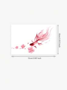 1 Tattoo Sticker, Ink-Style Pink-Toned Goldfish And Cherry Blossom Horizontal Version, National Style Gentle Tattoo Pattern; Temporary Tattoo Sticker, Washable PVC, Disposable, Waterproof And Sweatproof For Palms, Arms, Waist, Abdomen, Back, And Legs; Non-Reflective, Realistic Tattoo Design, Suitable For Travel, Music Festivals, Gaming, Graduation Gifts, And Daily Use; Lasts 3-5 Days. - Multicolor - View 2