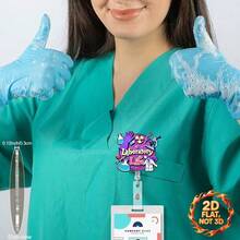 1pc Retractable Badge Scroll Accessory, Cute And Fun Acrylic ID Badge Clip, Designed For Lab Life, Hospital Offices, Nurses, And Doctors, Halloween Gift - Multicolor - View 7