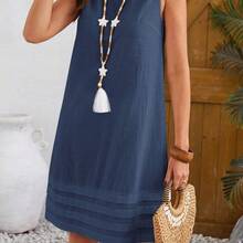 Nana's Women's Clothing Store  Vestido casual de tirantes sólido para mujeres en verano - Amarillo - Ver 5