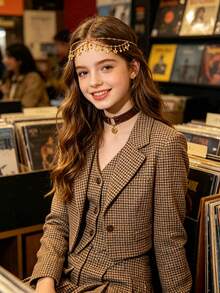 Girl's Luxury Bridal Headchain, Fashionable Bohemian Style Wedding Hair Accessories, Gold Color Hair Jewelry, Girls School Supplies, Jewelry - Multicolor - View 5