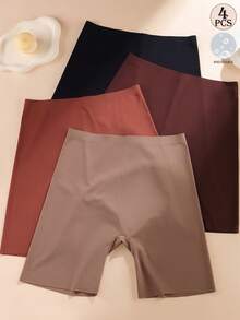 Aofeiqike 4件組女款無縫安全短褲 高腰防捲邊防磨擦舒適內著短褲 隱形透氣塑形短褲 - 彩色 - 查看 14