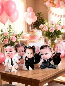 1/5/10/20/40個客製化臉部立牌、Baby Boss照片立牌、生日派對裝飾立牌、Baby Boss爆炸頭立牌。上傳您的照片。適用於婚禮、派對、單身派對和生日。派對裝飾配件。婚禮、朋友和親戚的最佳禮物。派對裝飾、新娘送禮道具。 - 多色(紙立牌) - 查看 12