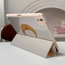 1pc Pink Striped Moon Pattern Tablet Protective Case With Pen Slot, Multi-Angle Magnetic Stand With Auto Sleep/Wake Function, Compatible With IPad Pro/Air, Pad 5/6/7, MatePad - Multicolor - View 7