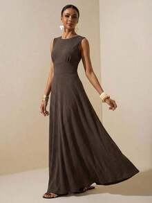 Women Midi Dresses - Brown Oxide - View 3