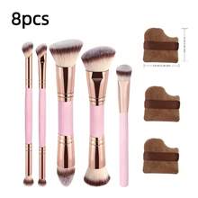 Bộ 8 cọ trang điểm hai đầu, cọ đánh kem nền, má hồng, tạo khối, phấn phủ, dụng cụ làm đẹp đa năng. - Nhiều màu - Xem 12