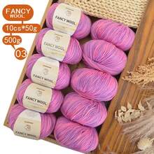 Colorful Knitted, Dyed Gradient Knitted Yarn, Soft Colors, Color Matching, Simple Knitting, Easy For Beginners, Knit Sweaters, Vests, Scarves - 10 Balls Of Colored Wool - View 26