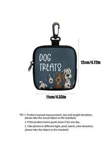 1pc Cartoon Pattern Pet Treat Bag, Portable Training Set, With Hook Zipper Bag, Cat Food Bag, Dog Food Bag, Pet Bag - Multicolor - View 2