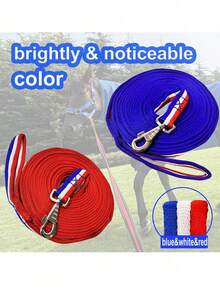 2pcs Flat Horse Training Ropes With Heavy Duty Swivel Snap And Trigger Snap, Suitable For Daily Horse Training | Horse Training Ropes For Round Pen Training And Ground Training - Multicolor - View 7