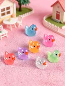 50pcs Waterproof Glowing Mini Resin Duck Decorations, No Power Needed, DIY Micro Landscape Decor For Garden, Aquarium, Home, Party - Multicolor - View 2