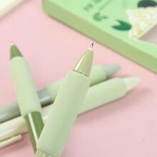 4pcs Themed Retractable Gel Pen Set, 0.5mm Black Ink Smooth Writing Pens With Soft Grip, Coffee Matcha Cloud Flower Style Student Stationery For School Supplies, Study Notes, Journaling, Office & Daily Writin - A - View 6