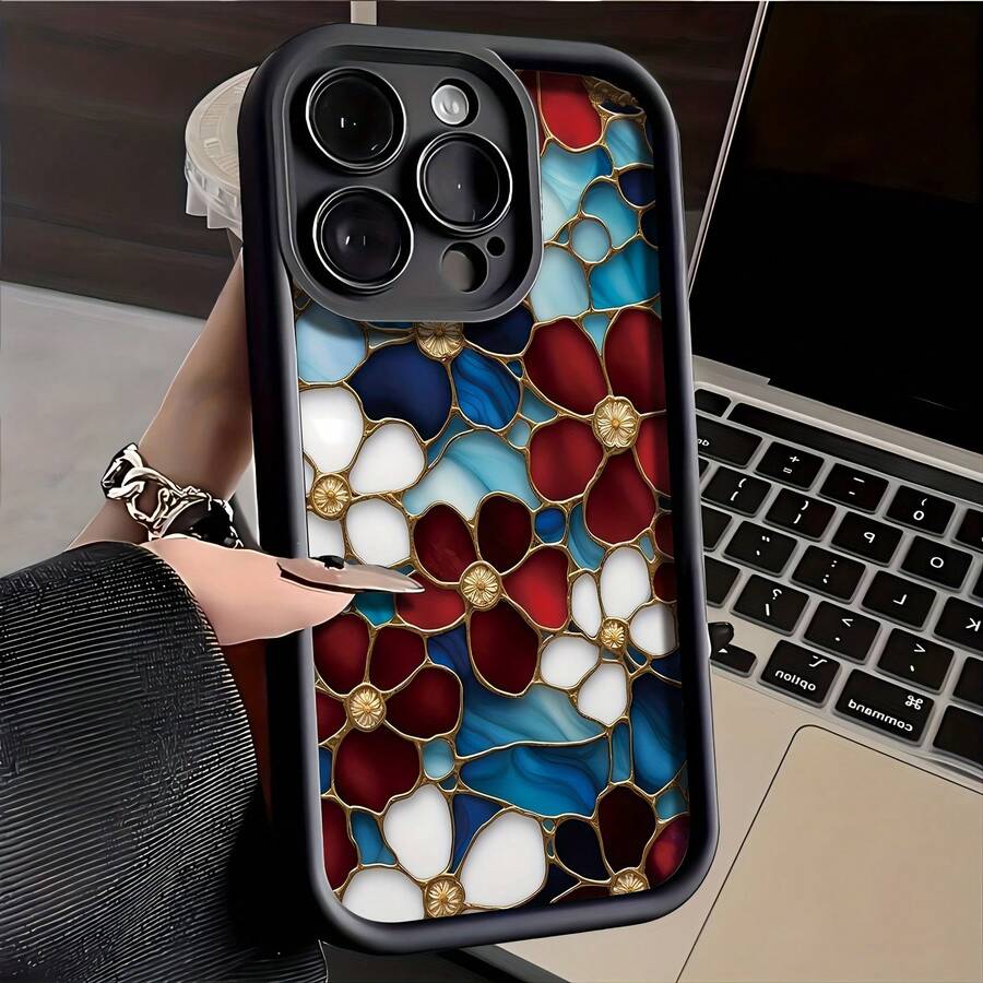 Adecuado para las series Apple y GALAXY, funda para teléfono con patrón de textura cerámica - compatible con iPhone 1615141312ProPlusPro Max, funda suave de TPU a prueba de golpes y de cobertura total - regalo para familiares, regalo para amigos. - (Un color) 1 unidad por paquete - Ver 1