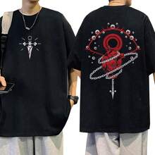 Anime  T-Shirt Kurapika Phantom Troupe Short Sleeve T-Shirt For Men And Women Summer Cotton Oversized T-Shirts Streetwear - Black - View 1