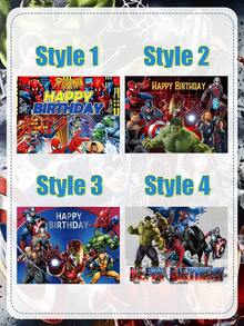 Marvel 蜘蛛人背景布 - 生日派對裝飾與佈置材料、背景牆裝飾、生日拍照背景、橫向攝影背景布，適用於節日派對、家庭聚會等 - 多款 - 查看 6