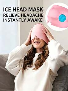 2-In-1 Reusable Solid Gel Ice Cap And Eye Mask, Provides Hot/Cold Therapy For Headache, Fever, Eye Fatigue And Puffiness, Insomnia And Sleep Improvement Facial Care Headwear - Single-sided Use - View 1