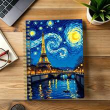 1PC 5.5x8.3 Inch Back-To-School Stationery - Humorous Spiral Notebook With Van Gogh Creative Design. Suitable For Work Records, Study Notes, Daily Planning, And Also A Great Gift Choice For Graduation, Birthdays,Notebook School Supplies - Art Landscape - View 1