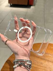 Transparent magnetiskt trådlöst laddningsbart hårt mobilskal, kompatibelt med Pixel 9 Pro XL 10 9 8 7 Pro 10A 9A 8A 7A 5G, transparent skyddande bakskydd - Genomskinlig - Visa 2