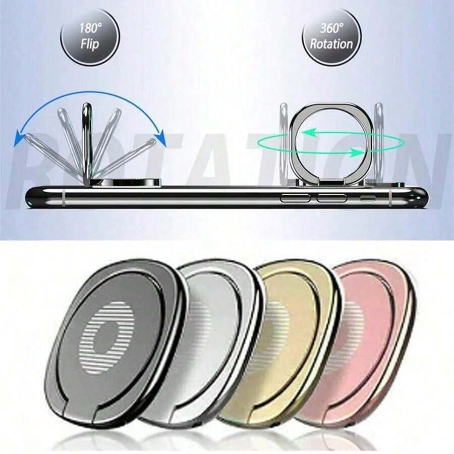1個鋅合金360°旋轉折疊桌面手機支架超薄款，全金屬手機架超薄鋅合金桌面支架360度旋轉折疊手機背貼式便攜平板通用支架，適合懶人追劇神器
