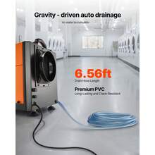 156 Pints Commercial Dehumidifier With Drain Hose, Portable Crawl Space Dehumidifiers For Basement Storage Room Industrial Grade, Auto Defrost/Drainage, Heavy-Duty Galvanized Steel, LED Indicate - Metal, 80 Pt, No Pump - View 6