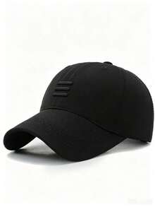 1 pieza Gorra de béisbol ajustable para hombres con 3 rayas bordadas, sombrero casual con protección solar para exteriores, adecuado para primavera, otoño, viajes, playa - Negro - Ver 8