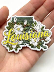 1 miếng vá thêu hình hoa mộc lan, biểu tượng tự hào về quê hương Louisiana, có thể ủi lên quần áo. - Nhiều màu - Xem 2