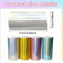 1/2 Roll 57mm X 3.5m Continuous Colored Self-Adhesive Thermal Printing Paper, Holographic Laser Thermal Label Paper Suitable For Mini Meow Machine/Ailibear Color Wrong Question Printing Sticker Paper Roll, Self-Adhesive Label Photo Paper - 57mm Printing Paper - View 4