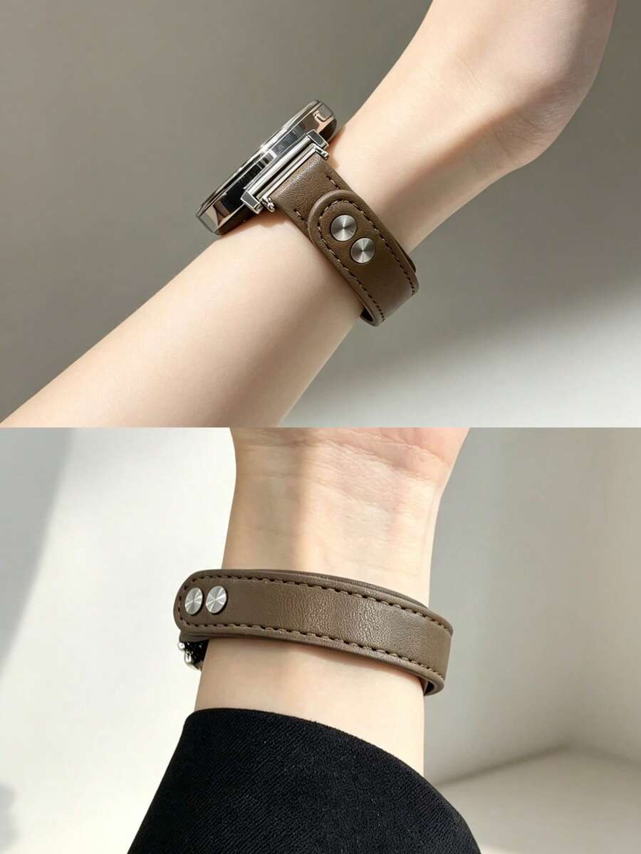 1件女款超纖皮革智慧手錶錶帶,兼容18mm/20mm/22mm,適用Galaxy Watch 8/7/6/5/4 (40mm, 44mm),快拆彈簧銷,免工具安裝,穿戴方便,雙針扣錶帶,兼容 Watch GT6/5/4/3/Pro (46mm),適用錶接口寬度18mm/20mm/22mm智慧手錶錶帶配件 - 咖啡棕 - 查看 1