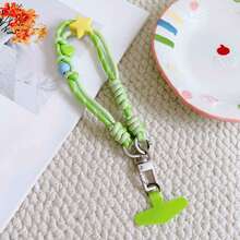 1 Set Cartoon Handmade Woven Mini Star Lanyard With Phone Clip, Adjustable Crossbody Strap, Key Holder & Card Pouch, For Children - Multicolor - View 9