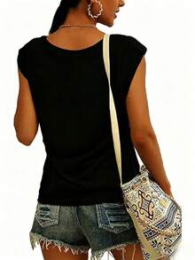 Disney V Neck Sleeveless Top Black Mickey Mouse Balloons And Characters Print Casual Wear - màu đen - Xem 4