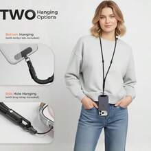 3-In-1 Phone Lanyard For Crossbody, Neck And Wrist, Adjustable Anti Theft Phone Strap With Tether Tab And Loop Strap - Universal For Most Smartphones, Camera, Key - Travel Essentials - Màu xanh lam - Xem 3