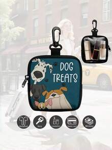 1pc Cartoon Pattern Pet Treat Bag, Portable Training Set, With Hook Zipper Bag, Cat Food Bag, Dog Food Bag, Pet Bag - Multicolor - View 6