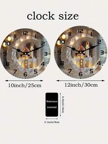 1pc Silent Round Wall Clock - Durable Wooden, Battery Operated (AA Battery Not Included), Perfect For Home, Kitchen, Living Room, Office Decor, Office Clock | Wall Clock Decor - Multicolor - View 5