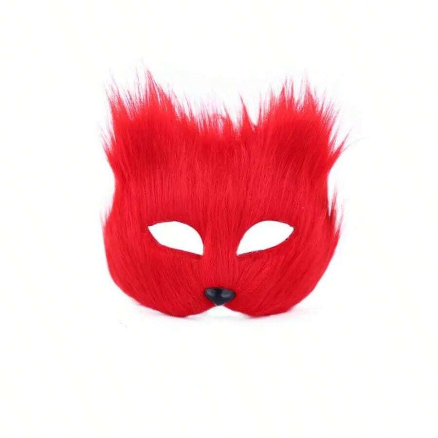 Animal Costume Set For Halloween And Christmas With Fox Tail, Faux Leather Wolf Or Cat Suit, Hoodie, Plush Gloves And Mask - L - 查看 1