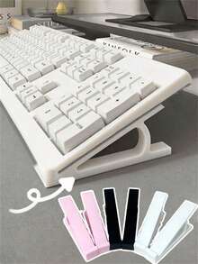 4/2pcs Keyboard Tilt Riser, No-Installation Keyboard Tilt Stand, Ergonomic Keyboard Lift Riser, Comfortable Keyboard Lift Pad, Relieve Wrist Fatigue, Facilitate Typing, Suitable For Computer Office, Home Office Supplies, Computer Gaming Accessories - View 1