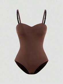 Body Shapora De Unicolor Para Mujer Diseño Sencillo Cómodo Uso Diario - Marrón - Ver 12