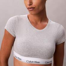 Calvin Klein Calvinklein Icon Cotton Modal Lightly Lined T-Shirt Bralette Underwear  Women  Bras + Bralettes QF8495 - Grey Heather - 查看 1