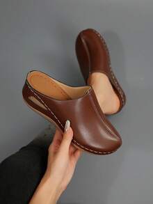 Hollow Out Wedge Sandals, Comfortable To Wear, Suitable For Long-Term Wear Such As Work And Shopping - Brown - View 3