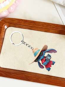 Móc khóa acrylic 2D Stitch trong phim Lilo của Disney - Mặt dây chuyền in hình Stitch đang đi nghỉ mát với vòng kim loại sáng bóng, mô tả Stitch trong trang phục đi nghỉ mát gồm mũ, kính thời trang, máy ảnh và áo sơ mi đỏ, nhẹ và bền, thích hợp cho chìa khóa, túi xách và phụ kiện du lịch. - Nhiều màu - Xem 5
