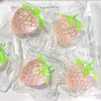 2026 New Original Strawberry Marshmallow Squeeze Ball Soft Slow Rebound Pressure Relief Ornament Elegant Desktop Decor Premium Holiday Birthday Gift