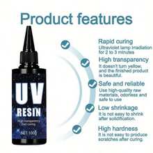 Nhựa UV trong suốt 100g-500g, Bộ keo epoxy đóng rắn bằng tia UV, Keo kích hoạt bằng năng lượng mặt trời, Dùng làm đồ trang sức, Đóng rắn nhanh. - Nhựa UV - Xem 7