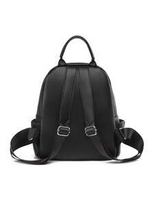LECEY Women's Fashion Versatile Backpack, Minimalist Design - Black - View 4