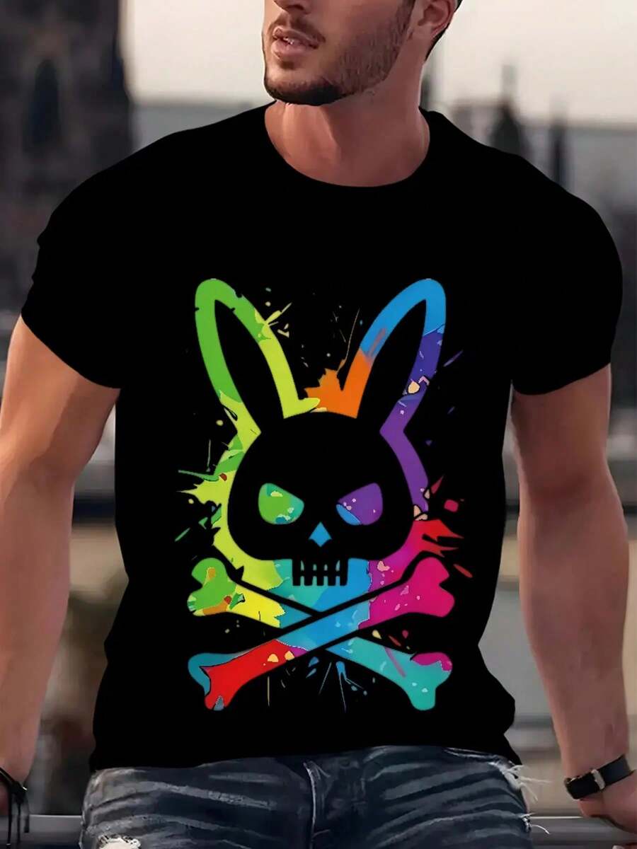 Pure Cotton Men's Summer T-Shirt With Short Sleeves And Round Neck, Stylish And Versatile Summer Fashion For Men, Made Of Lightweight, Quick-Drying And Breathable Knit Fabric, Machine Washable Men's T-Shirt - 灰色 - 查看 1