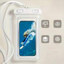 1pc Waterproof Phone Pouch With Floating Airbag, Touch Screen Clear Phone Dry Bag With Neck Strap, Protective Phone Case For Swimming, Rafting, Beach And Rainy Days - Multicolor - View 7